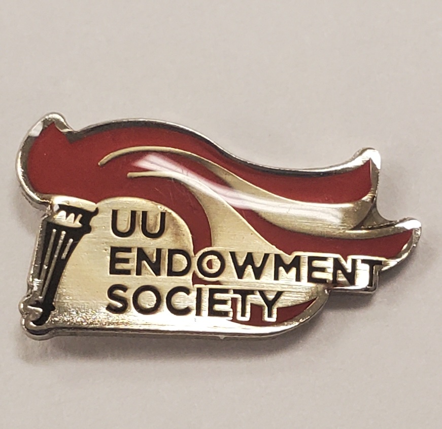 UU Endowment society - Torch with red flame and gold backgroound