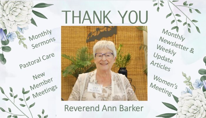 Thank you REv. Ann Barker